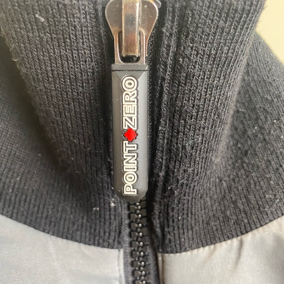 Point Zero High Neck Graphite Winter Jacket with Hooded Faux Fur Trim - Picture 12 of 14